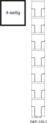 Karten-Bodenständer, 135 mm, 28 Fächer, 4-seitig, 1-reihig, silber